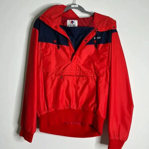 Descente vintage Mens pullover anorak Jacket with hood and size Small EUC